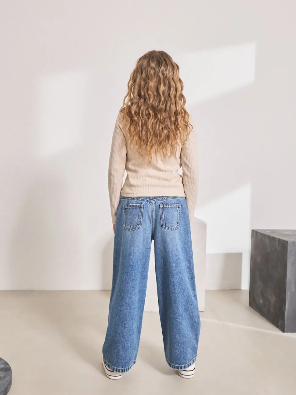 Mid Denim Blue Wide Leg Jeans (3-16yrs)