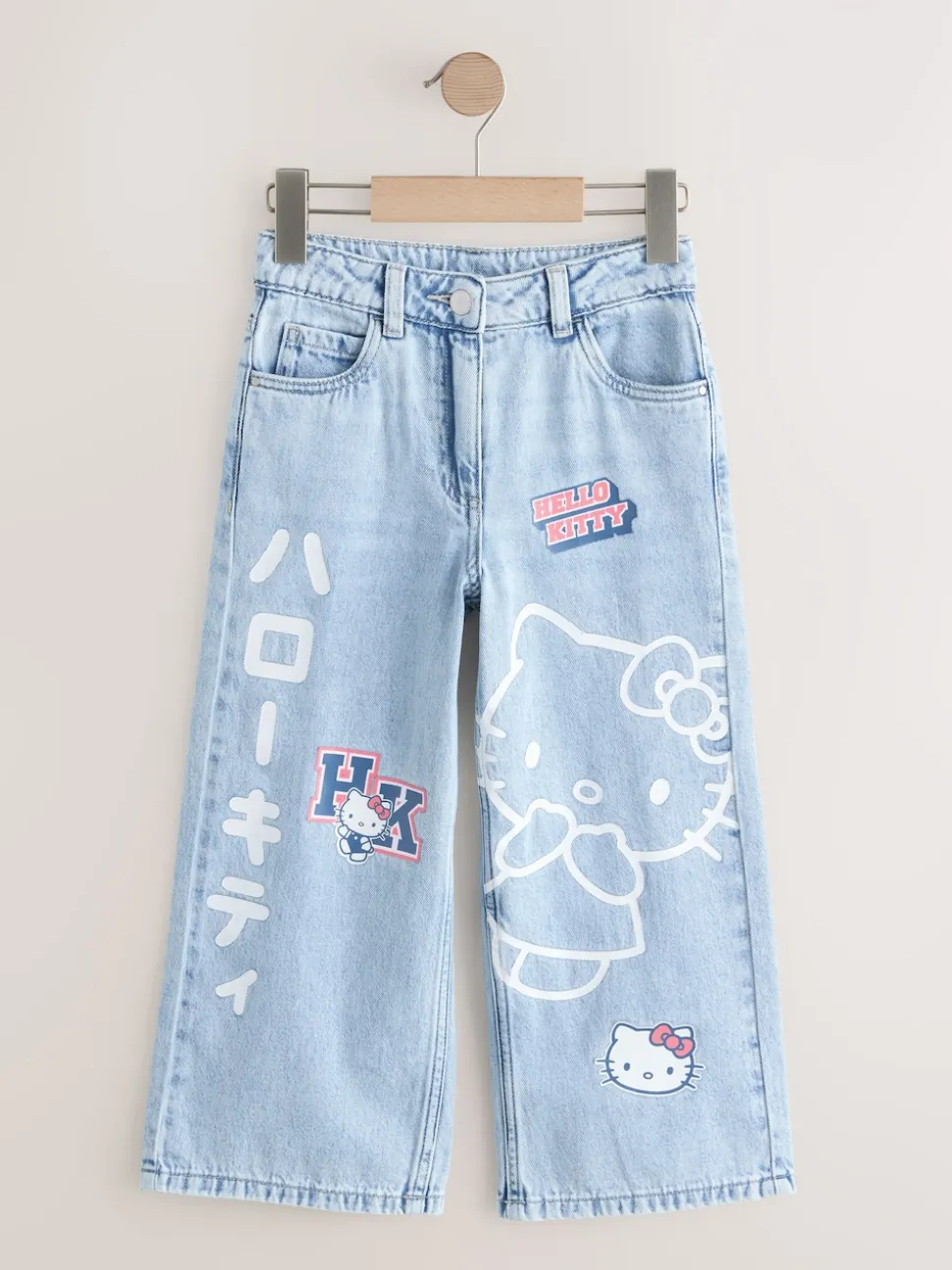 Mid Wash Hello Kitty Wide Leg Jeans (3-16yrs)