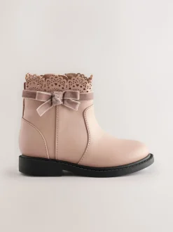 Mink Brown Chelsea Bow Ankle Boots