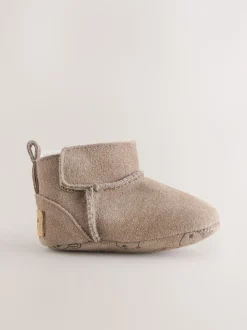 Mink Brown Suede Baby Pull-On Boots (0-24mths)