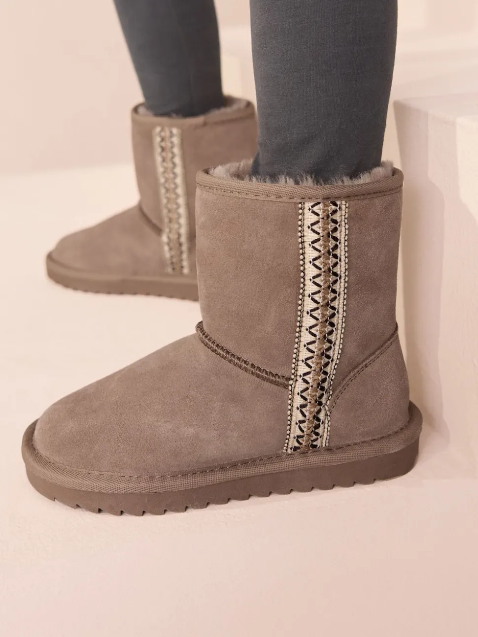 Mink Brown Water Repellent Suede Pull On Boots