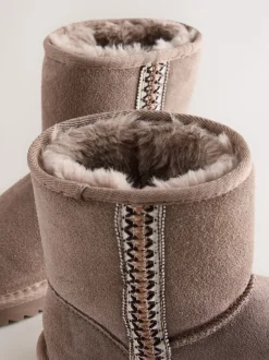 Mink Brown Water Repellent Suede Pull On Boots