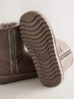 Mink Brown Water Repellent Suede Pull On Boots