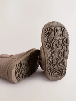 Mink Brown Water Repellent Wide Fit (G) Suede Pull On Boots