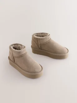 Mink Standard Fit (F) Flatform Mini Warm Lined Water Repellent Suede Pull-On Boots