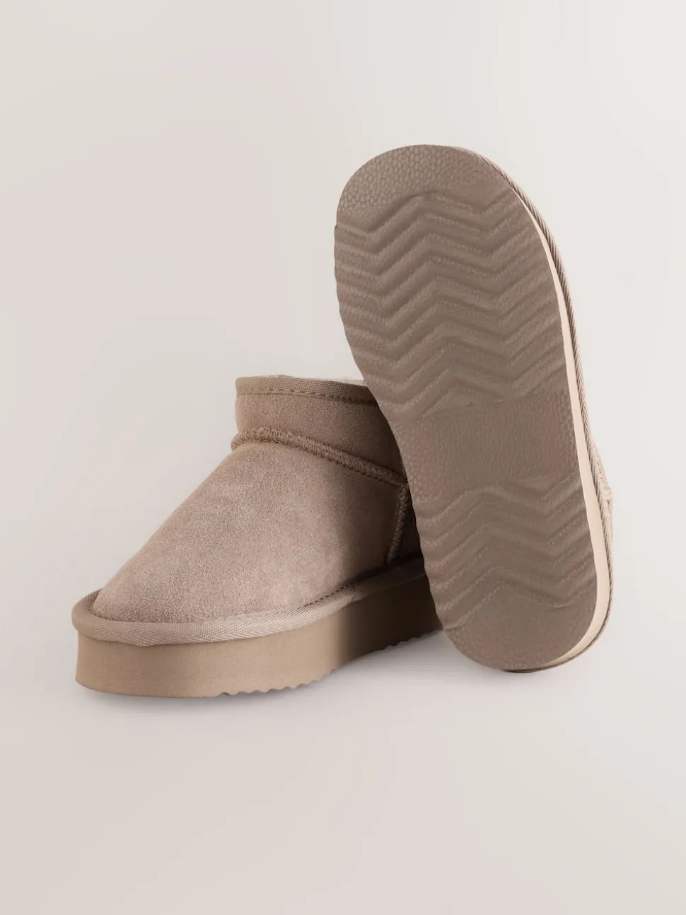 Mink Wide Fit (G) Flatform Mini Warm Lined Water Repellent Suede Pull-On Boots