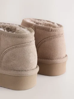 Mink Wide Fit (G) Flatform Mini Warm Lined Water Repellent Suede Pull-On Boots