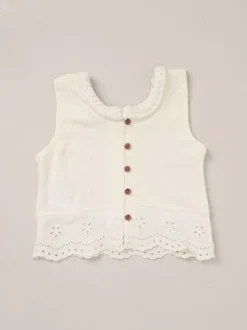 Miss Broderie Crop White Top Jeans and Bag Outfit Set