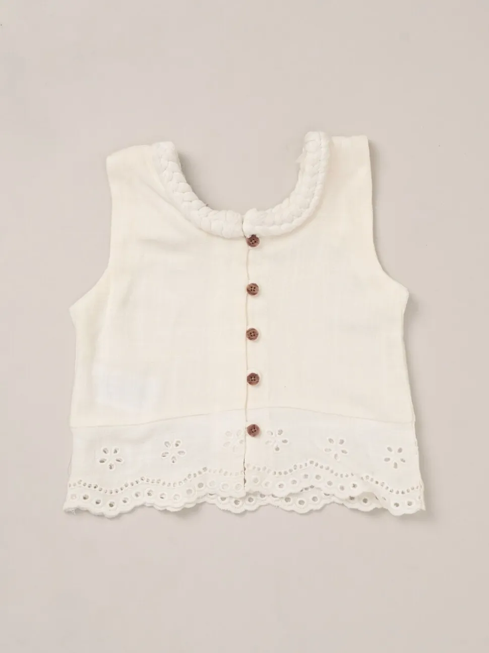 Miss Broderie Crop White Top Jeans and Bag Outfit Set
