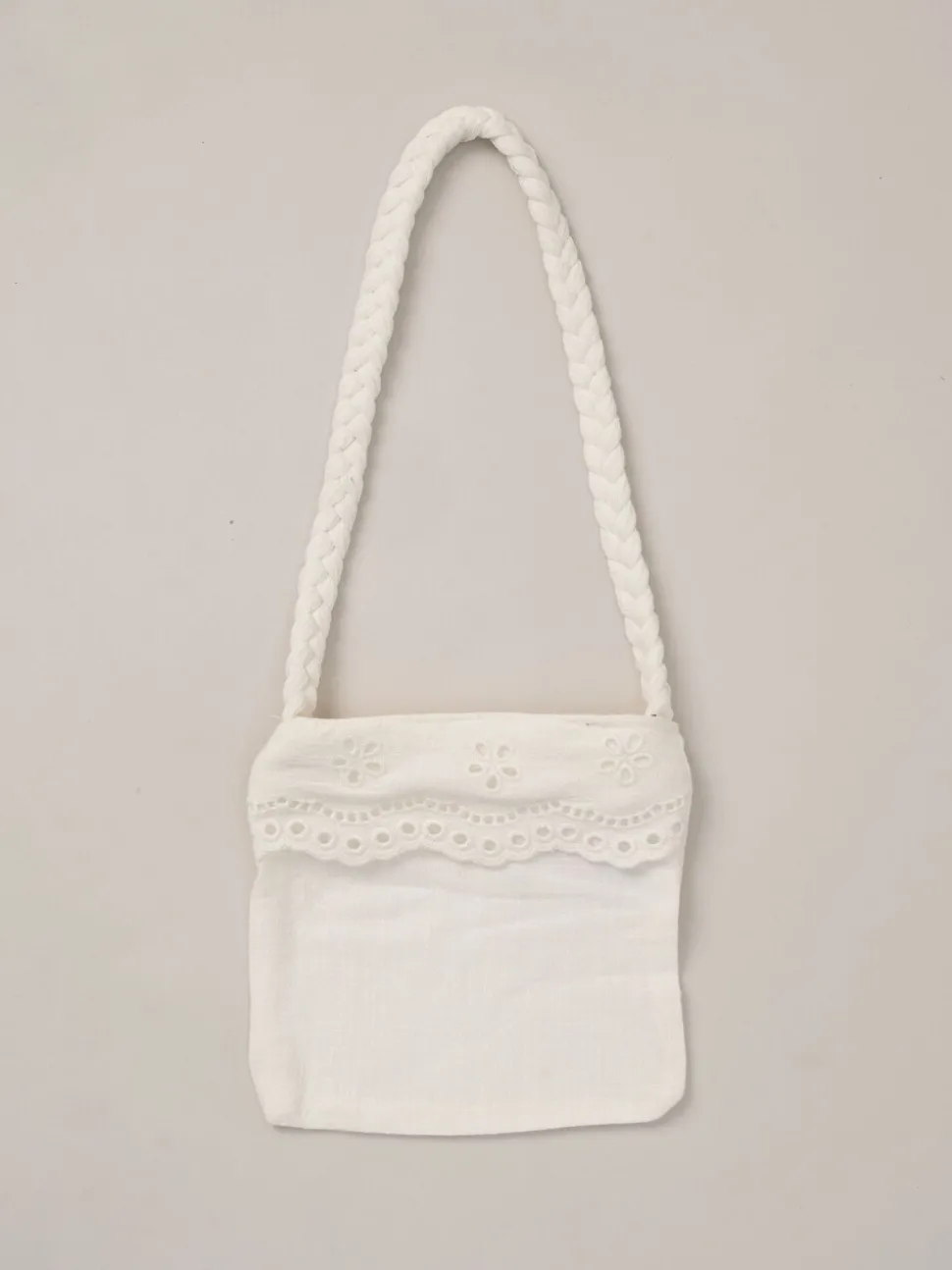 Miss Broderie Crop White Top Jeans and Bag Outfit Set