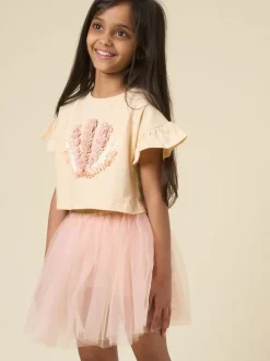 Miss Cropped Printed T-Shirt and Skirt Outfit Set