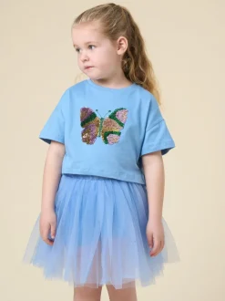 Miss Cropped Printed T-Shirt and Skirt Outfit Set
