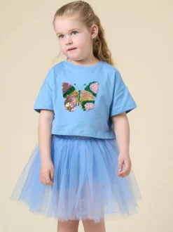 Miss Cropped Printed T-Shirt and Skirt Outfit Set