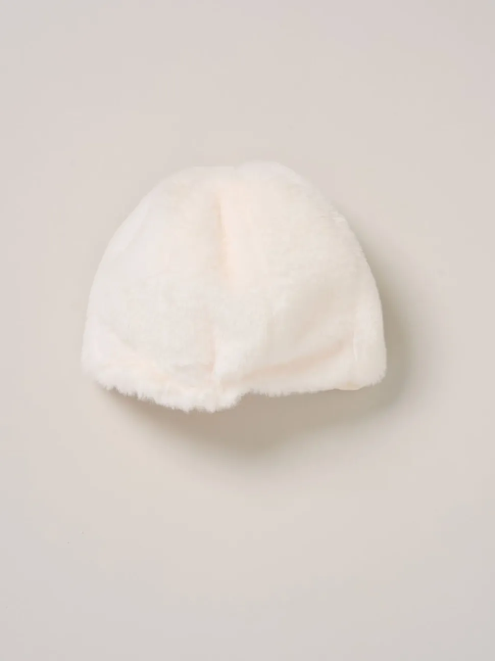 Miss Faux Fur Gilet Beret Rib White Top and Skirt Set