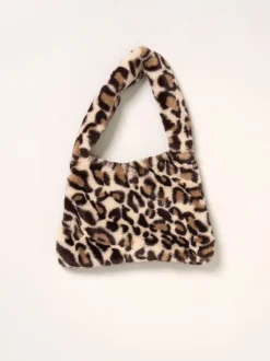 Miss Faux Fur Gilet Muslin Brown Top and Skirt with Bag Set