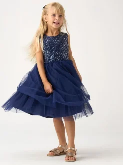 Miss Jacquard Star Jacket and Sequin Dress Set