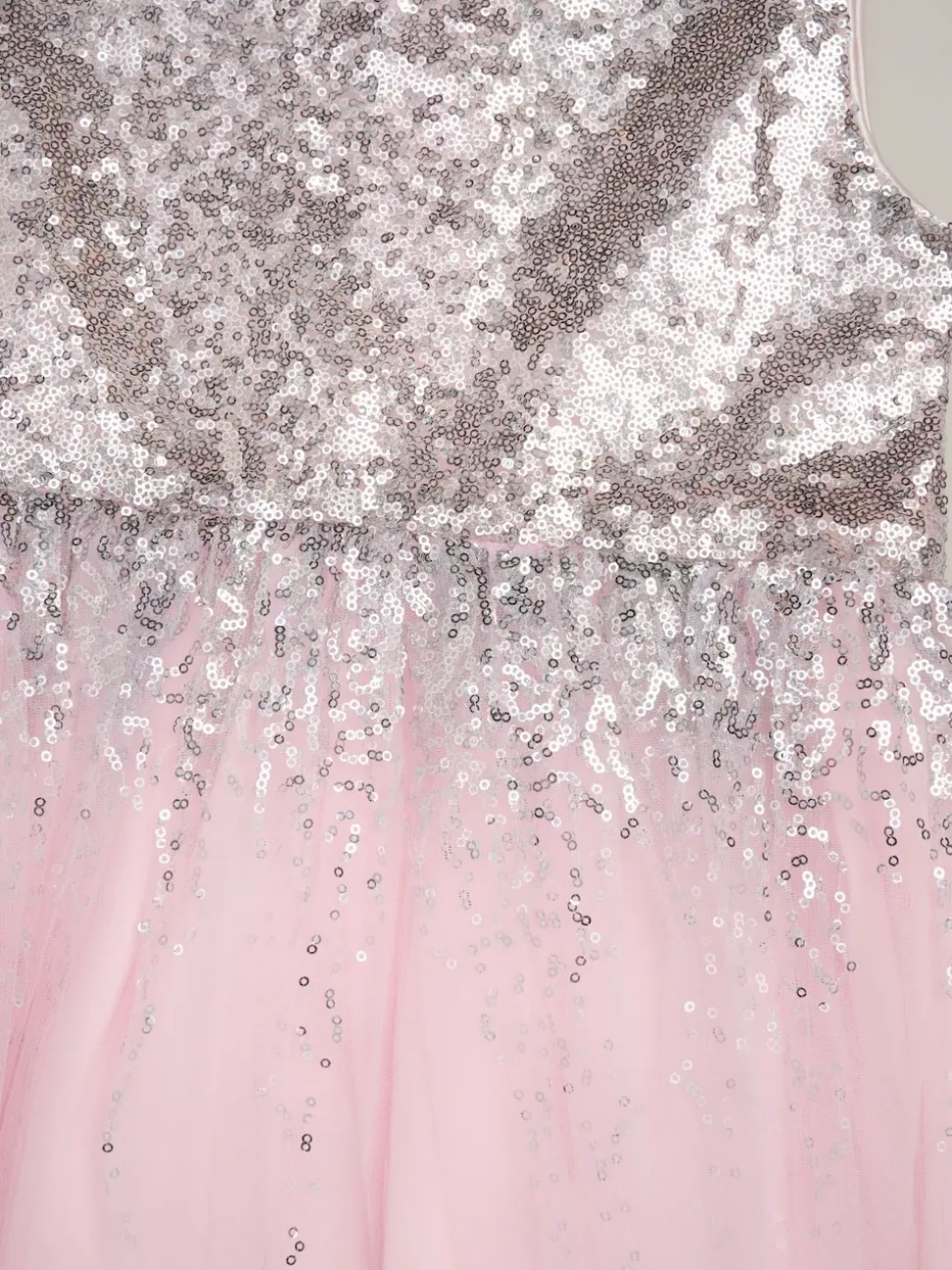 Miss Light Pink Waterfall Sequin Dress and Faux Fur Bolero Set