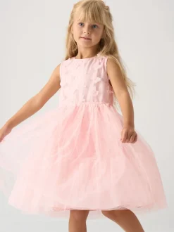 Miss Pink Jacket and Tulle Appliqué Butterfly Dress Set