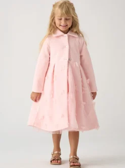 Miss Pink Jacket and Tulle Appliqué Butterfly Dress Set