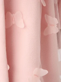 Miss Pink Jacket and Tulle Appliqué Butterfly Dress Set