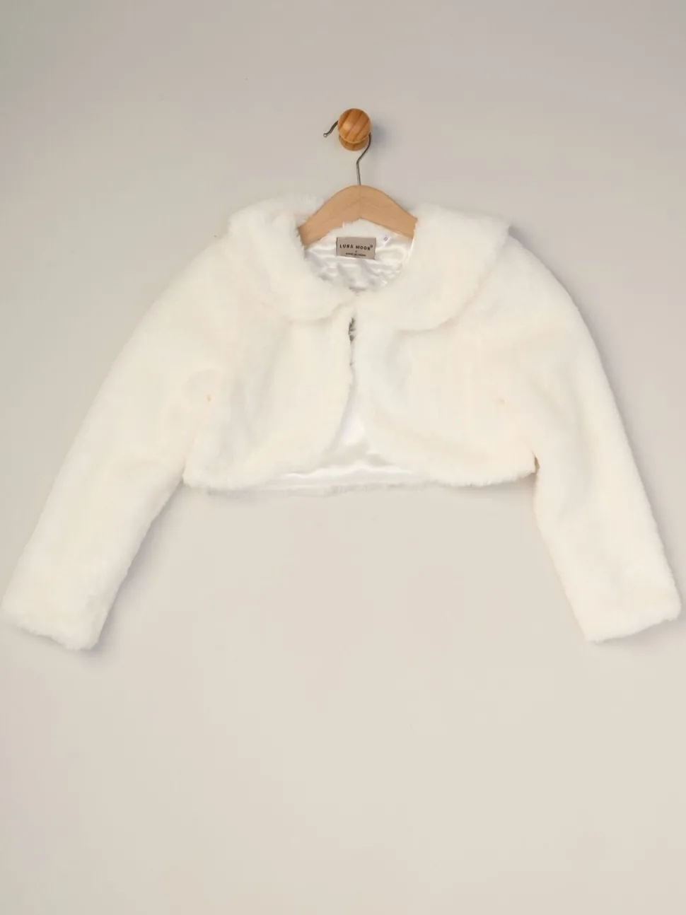 Miss Satin Shift Dress Faux Fur Cardigan and Bow Clip Set