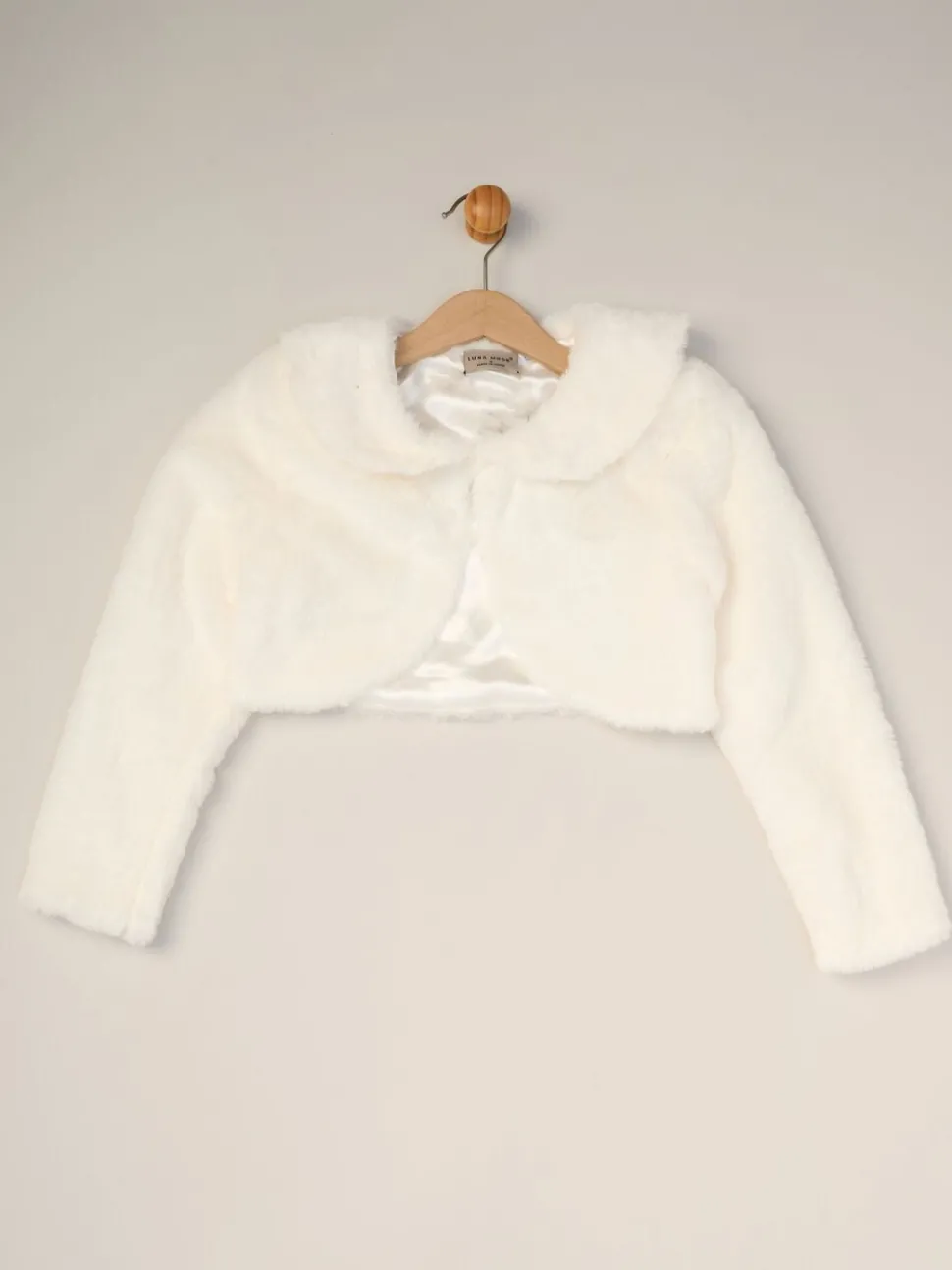 Miss Satin Shift Dress Faux Fur Cardigan and Bow Clip Set