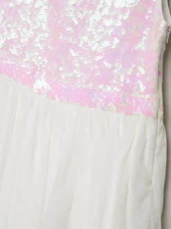 Miss Sequin Bow Tulle Skirt White Dress