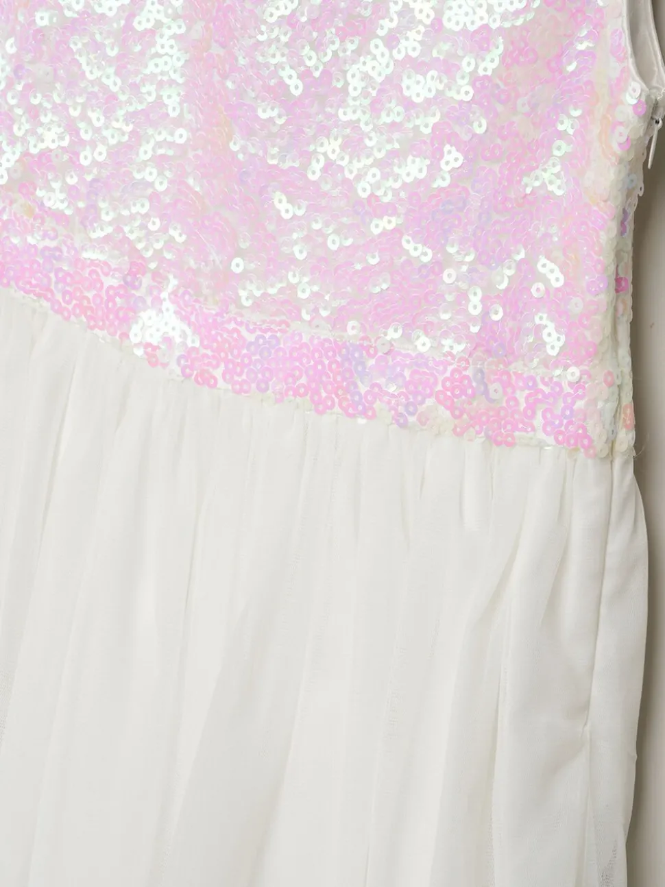 Miss Sequin Bow Tulle Skirt White Dress