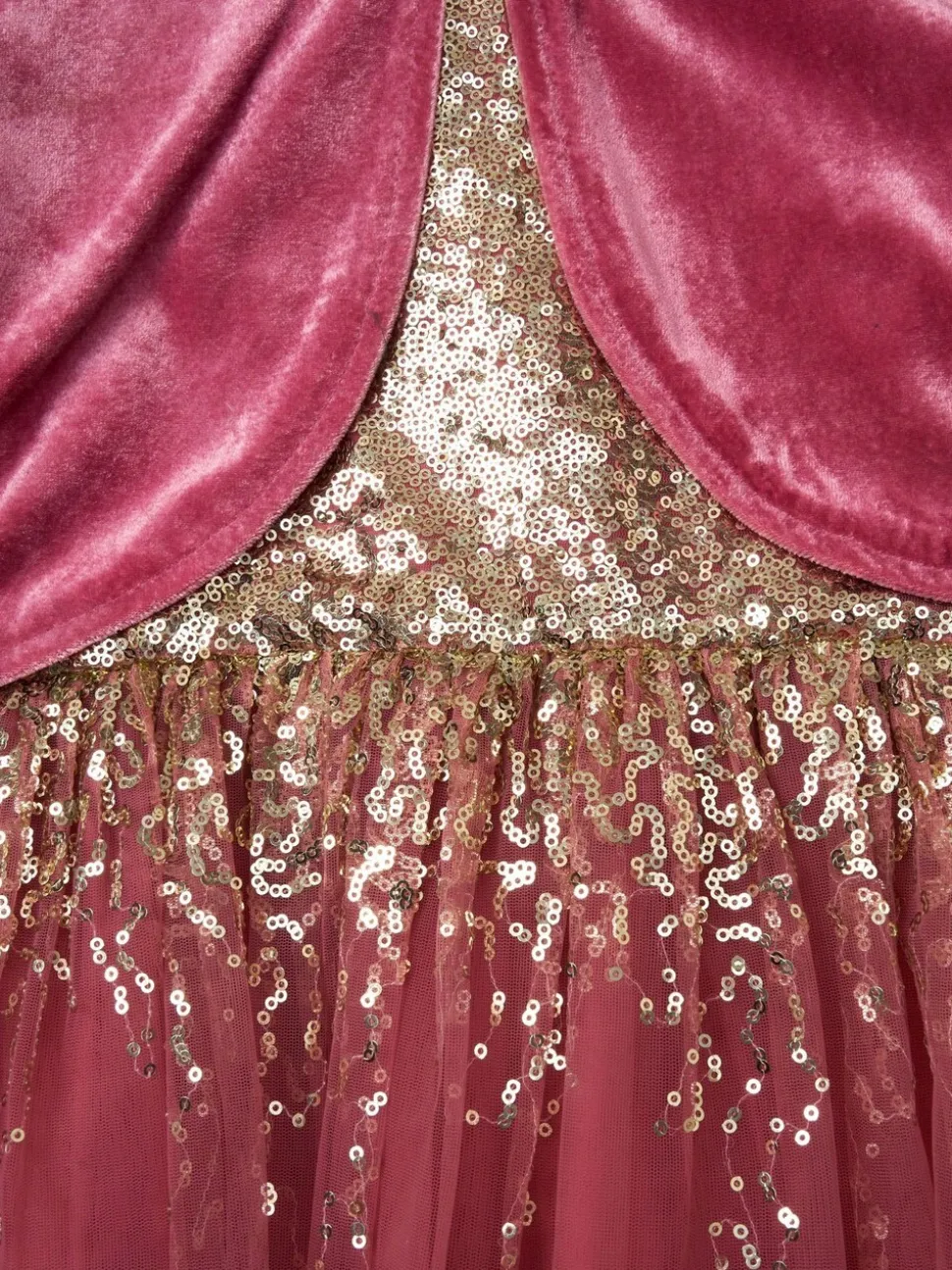 Miss Sequin Waterfall Dress With Faux Fur Bolero Outfit Set