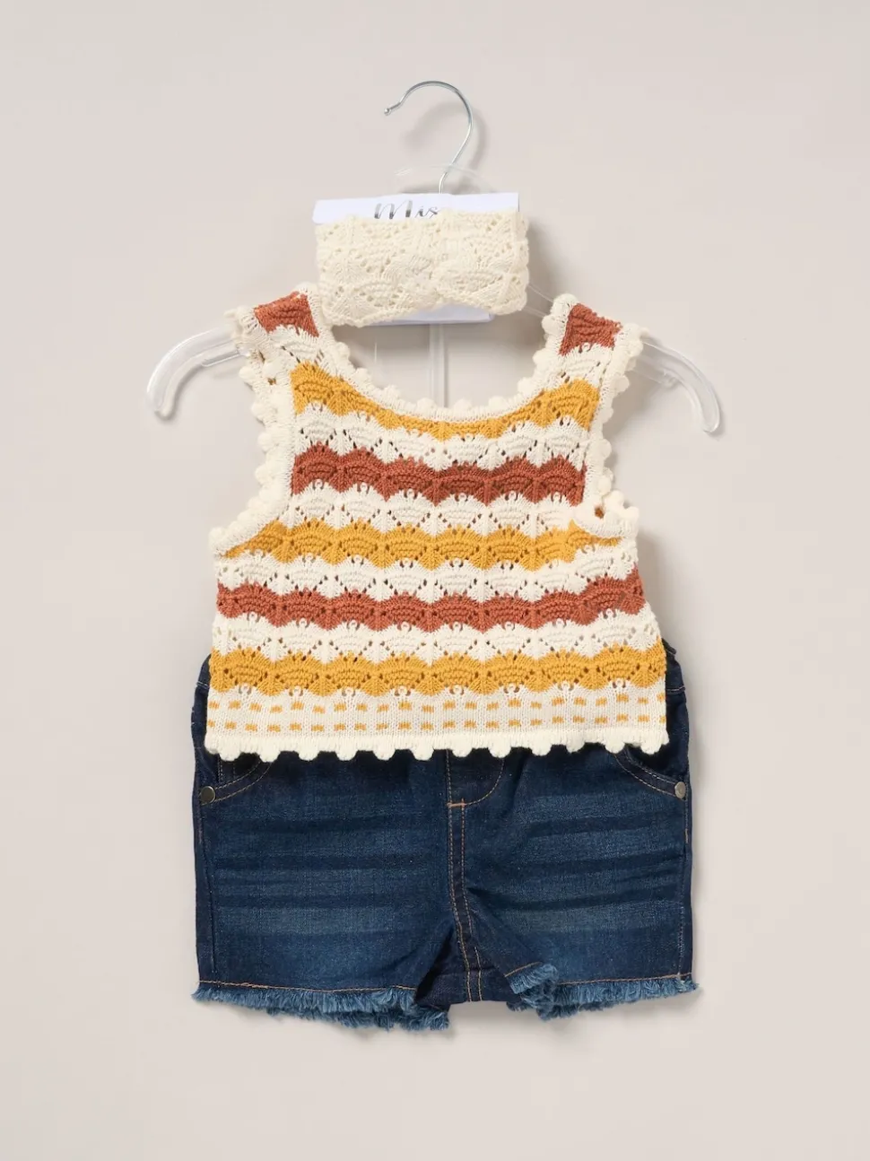 Miss True Knit Top Shorts and Headband Outfit Set