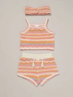 Miss True Knit Top Shorts and Headband Outfit Set