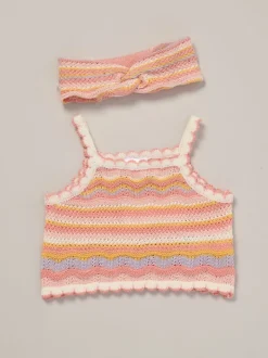 Miss True Knit Top Shorts and Headband Outfit Set