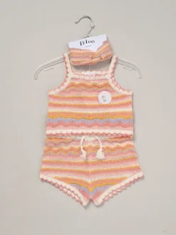 Miss True Knit Top Shorts and Headband Outfit Set