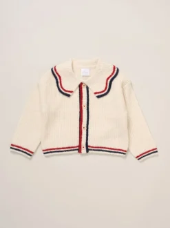 Miss True Knit White Cardigan with Check Skirt