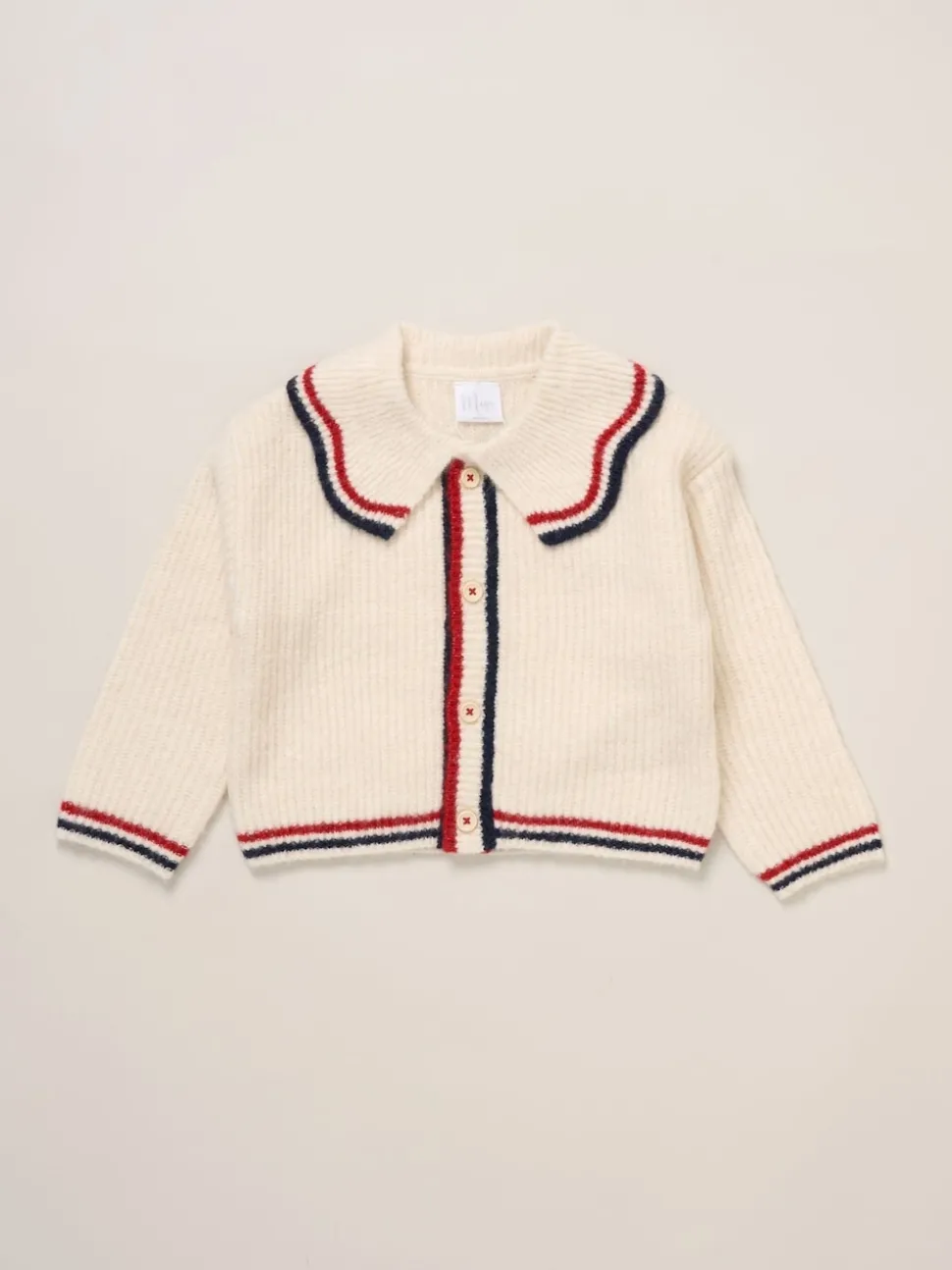 Miss True Knit White Cardigan with Check Skirt