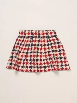 Miss True Knit White Cardigan with Check Skirt
