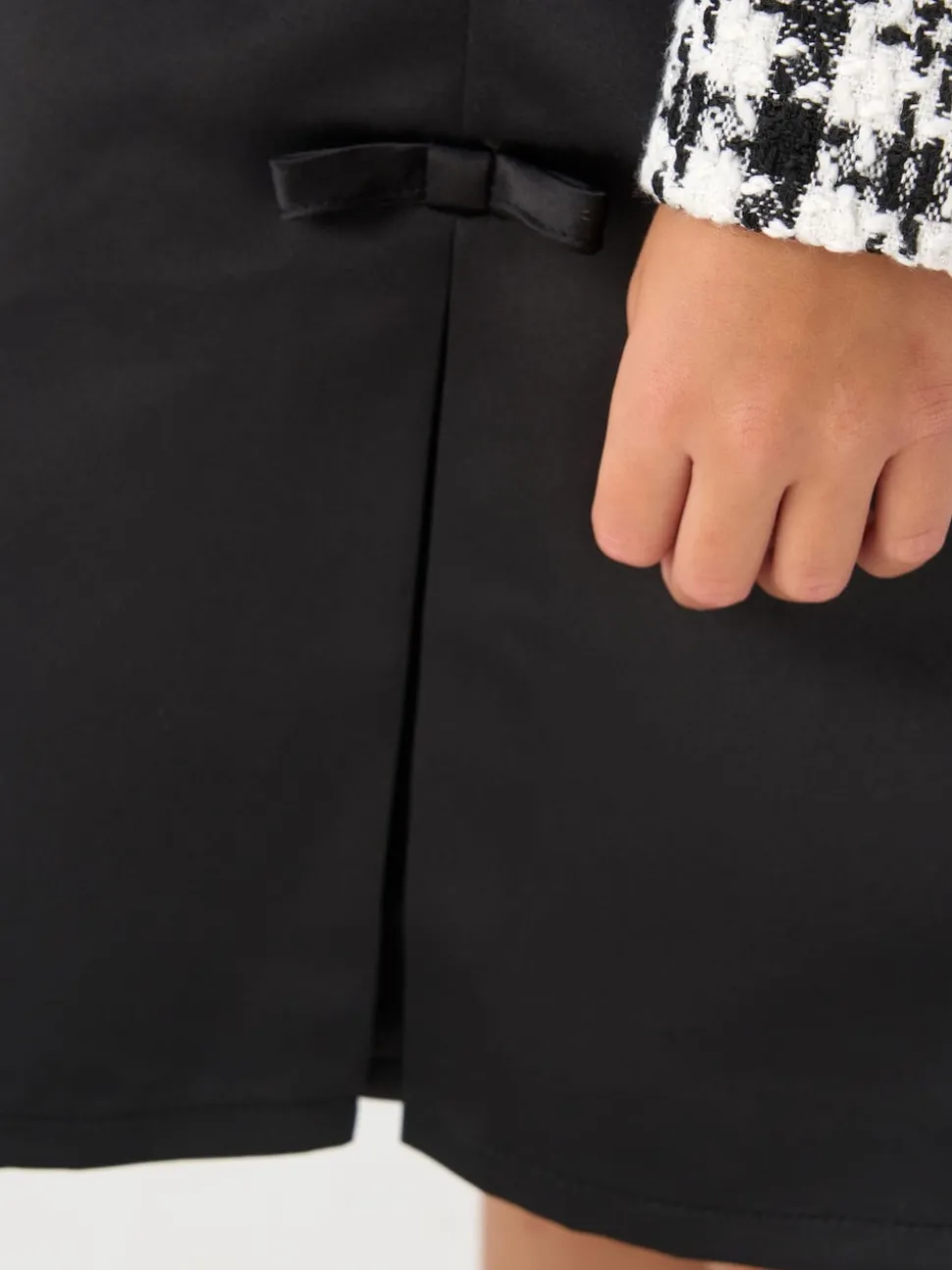 Miss Tweed Black Jacket Scrunchie and Satin Dress Set