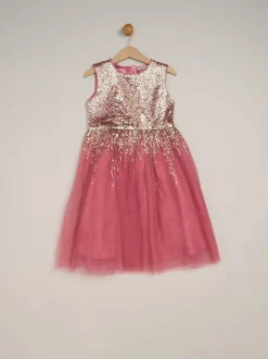 Miss Waterfall Sequin Dress and Faux Fur Bolero Set