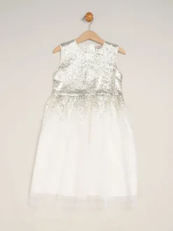 Miss Waterfall Sequin Dress and Faux Fur Bolero Set