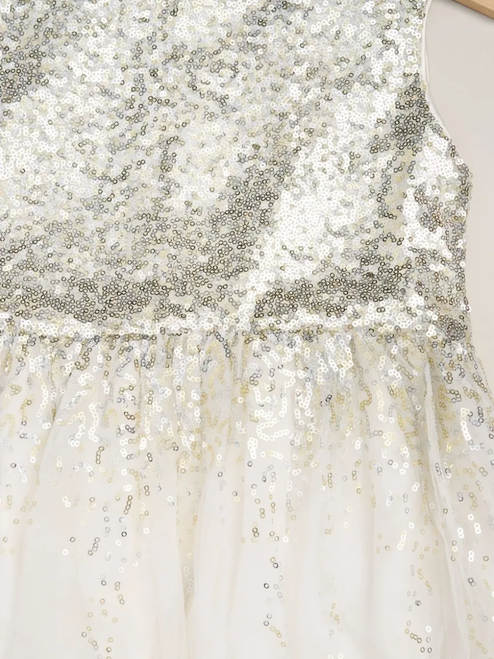 Miss Waterfall Sequin Dress and Faux Fur Bolero Set