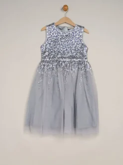 Miss Waterfall Sequin Dress and Faux Fur Bolero Set