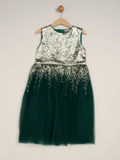 Miss Waterfall Sequin Dress and Faux Fur Bolero Set