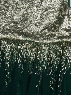 Miss Waterfall Sequin Dress and Faux Fur Bolero Set