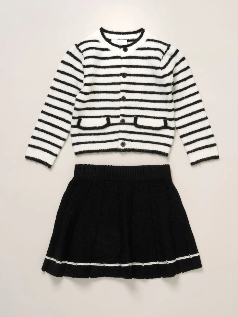 Miss Wool Blend Knit Black Jumper and Skirt Set