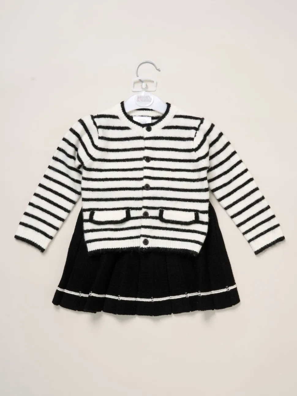 Miss Wool Blend Knit Black Jumper and Skirt Set