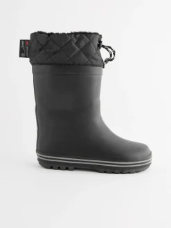 Mono Black Warm Lined Cuff Wellies
