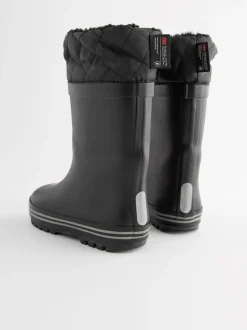 Mono Black Warm Lined Cuff Wellies