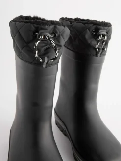Mono Black Warm Lined Cuff Wellies