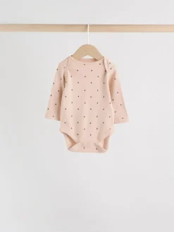 Monochrome Long Sleeve Baby Bodysuits 5 Pack