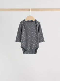 Monochrome Long Sleeve Baby Bodysuits 5 Pack